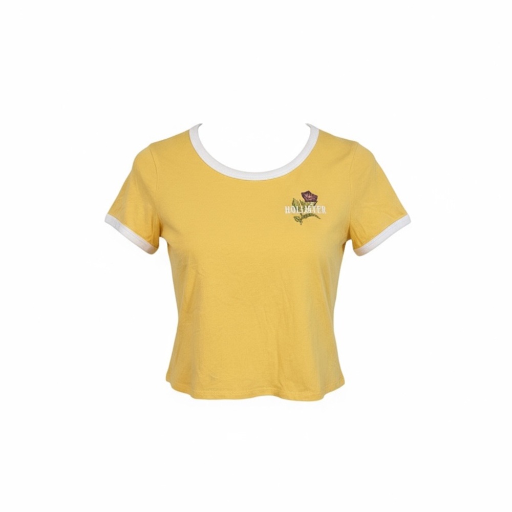 Y2K Vintage Cropped Hollister Yellow T Shirt‎